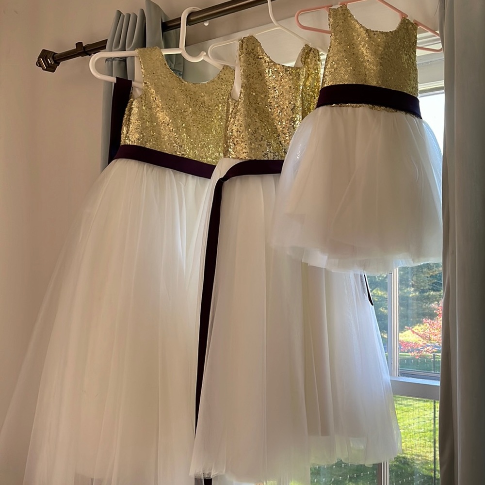 Beautiful flower girl dresses. Perfect for winter wedding.